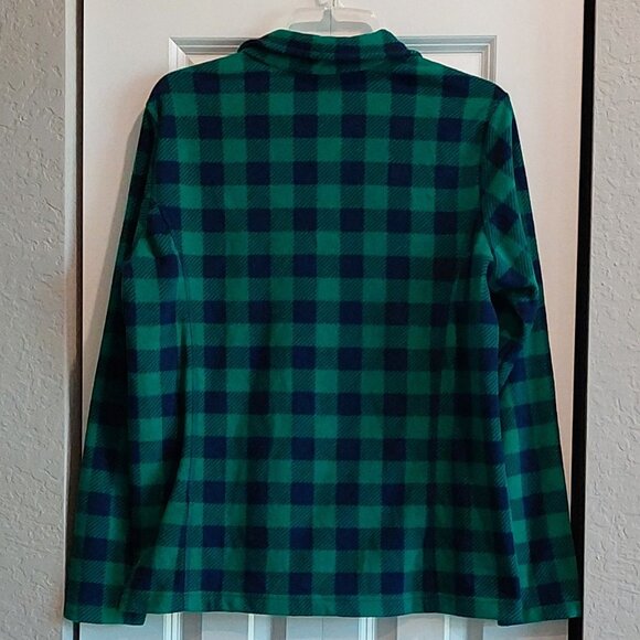 Land's End Green & Blue Plaid Long Sleeve Flannel Shirt Women's Size M (10-12) - Picture 4 of 8